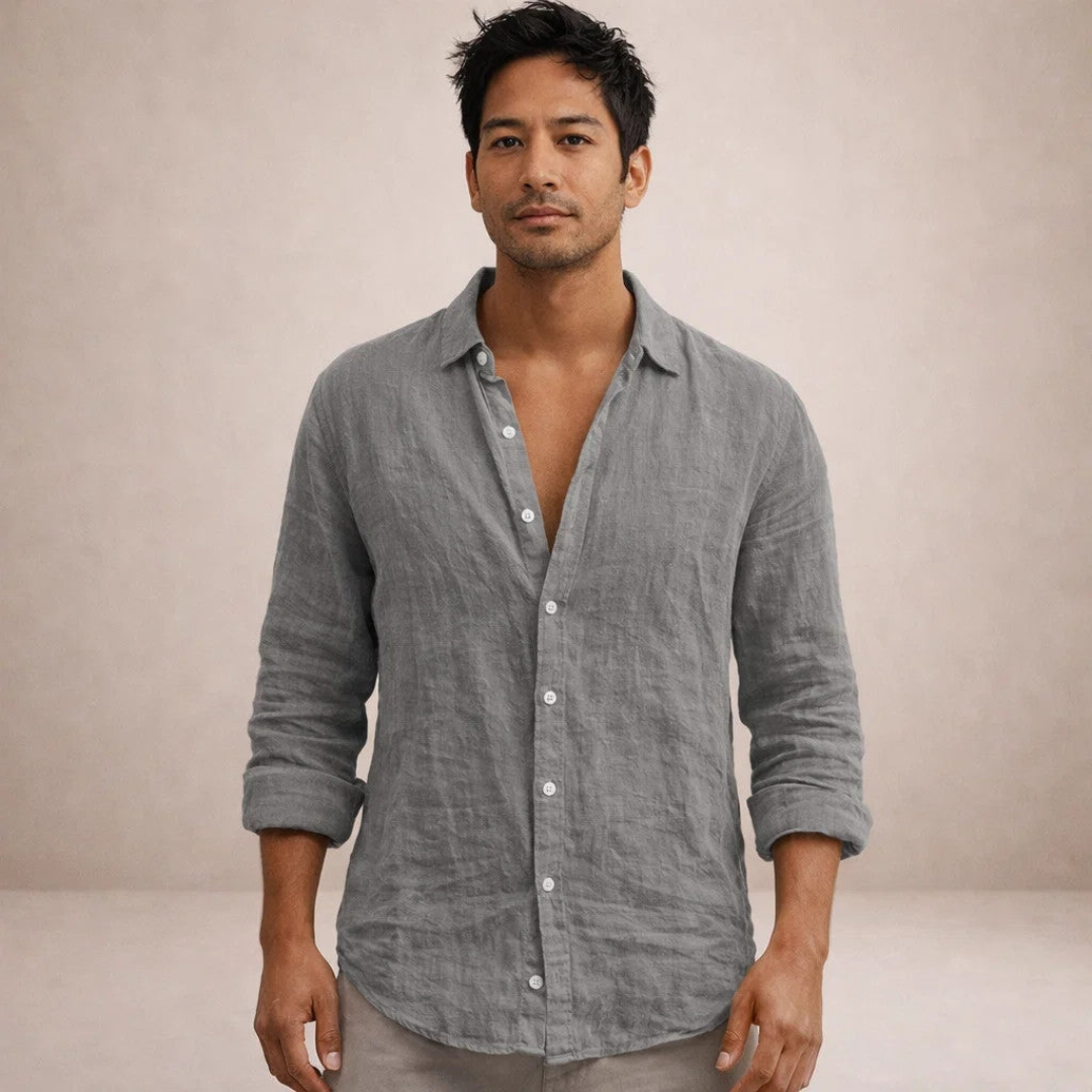 Men’s Casual Open Collar Shirt | Long Sleeve
