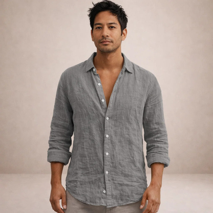 Men’s Casual Open Collar Shirt | Long Sleeve