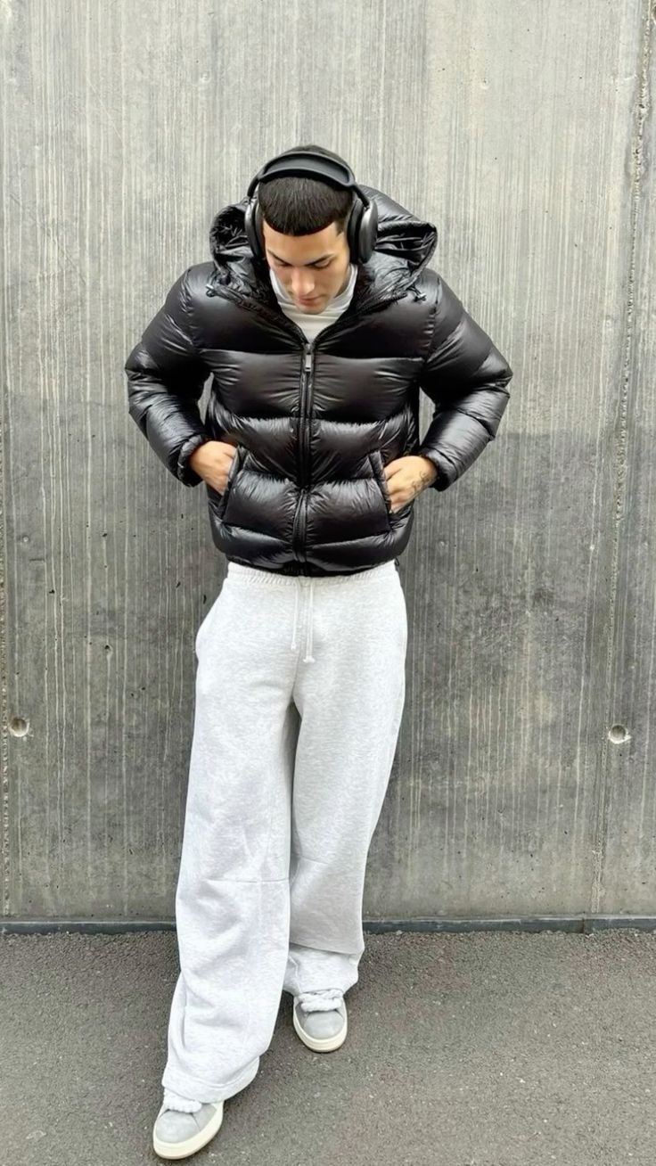 Herre Quiltet Jakke Med Sherpafor Og Hætte – Varm Vinterjakke Til Udendørsbrug, Hverdagsbrug Og Afslappet Streetwear