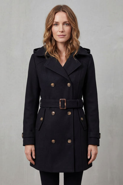 Women's Hooded Trench Coat, Custom Tailored Fit – Kaia