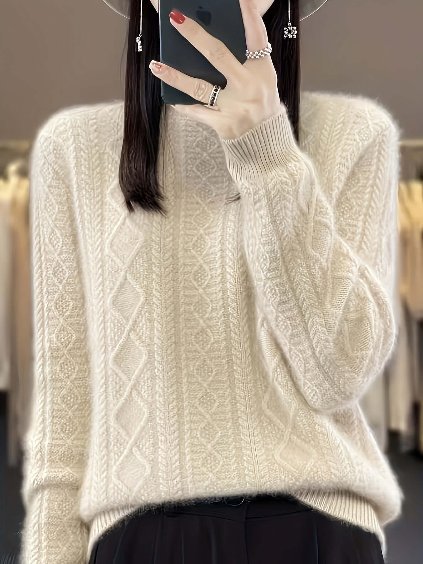 Women's Cozy Knit Pullover Sweater