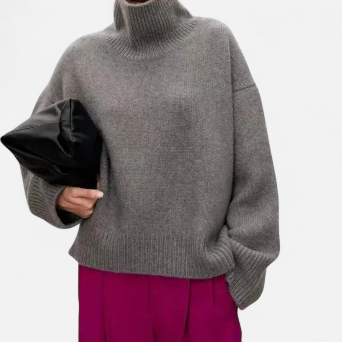 Lorelei | Refined Pure Wool Turtleneck Sweater with Ribbed Trim