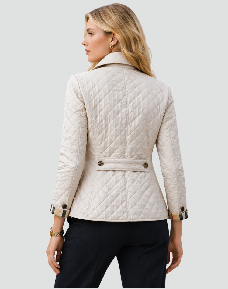 Imogen | Refined Women's Quilted Jacket with Button Front and Diamond Stitching