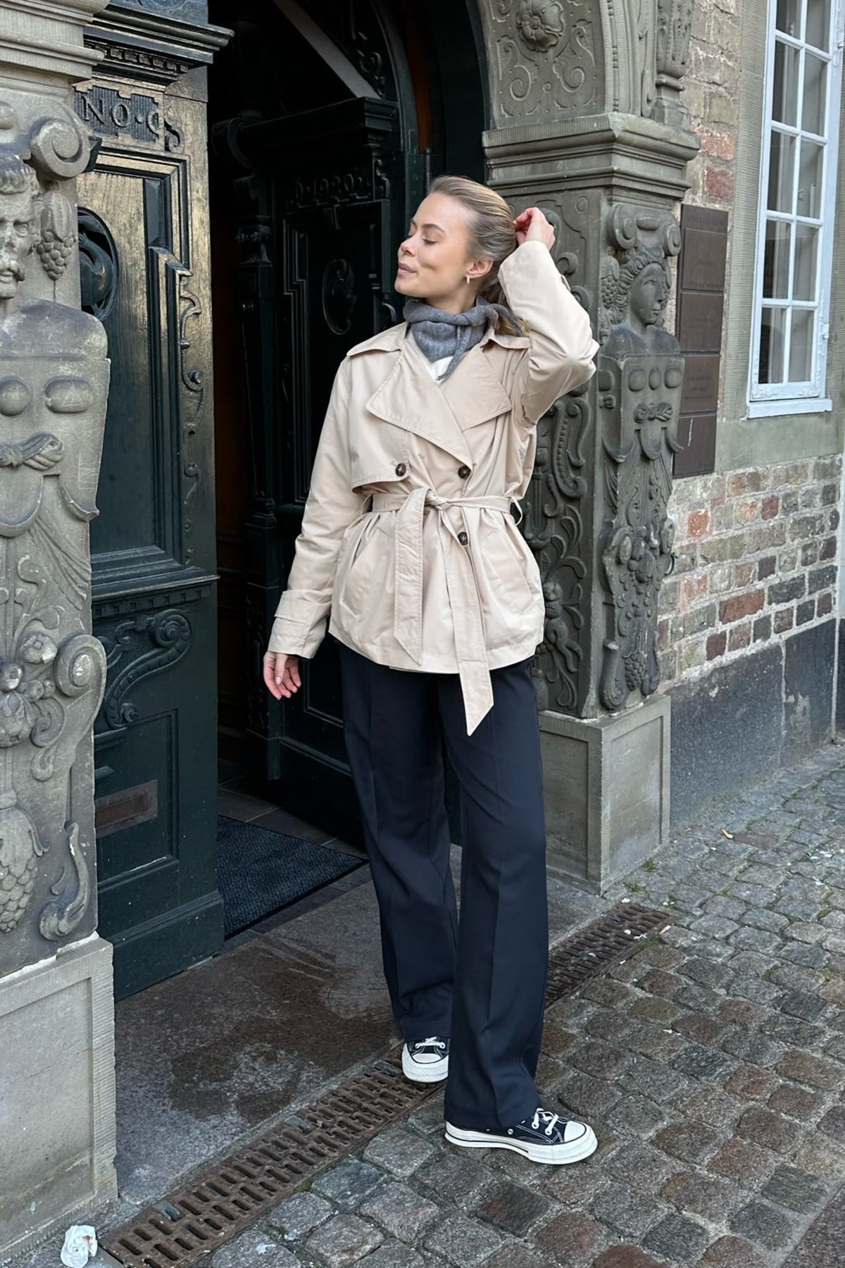 Women's Short Trench Coat Double Breasted Cropped – Nerys