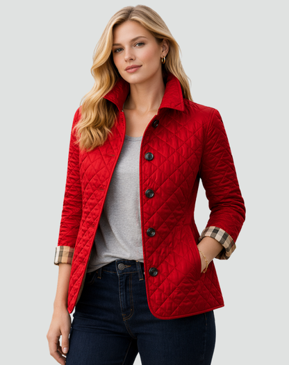 Imogen | Refined Women's Quilted Jacket with Button Front and Diamond Stitching