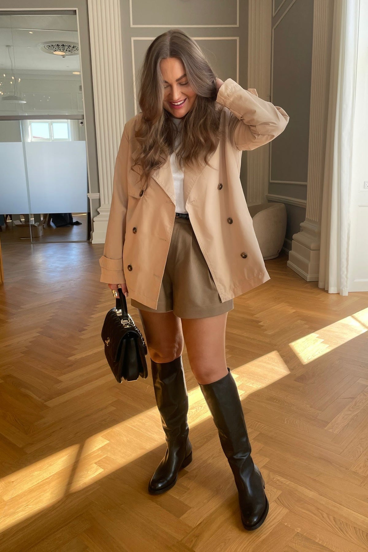 Women's Short Trench Coat Double Breasted Cropped – Nerys