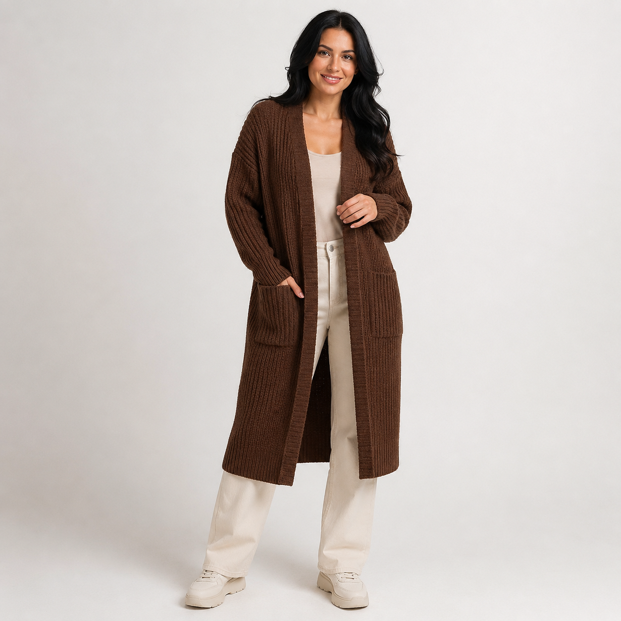 Fresh Label | Noor Lang Gebreid Vest