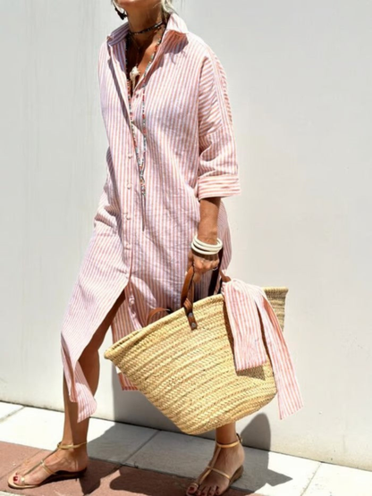 Women’s Striped Summer Holiday Dress | Midi