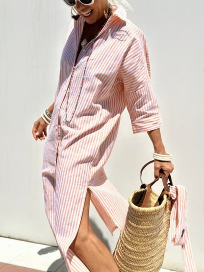 Women’s Striped Summer Holiday Dress | Midi