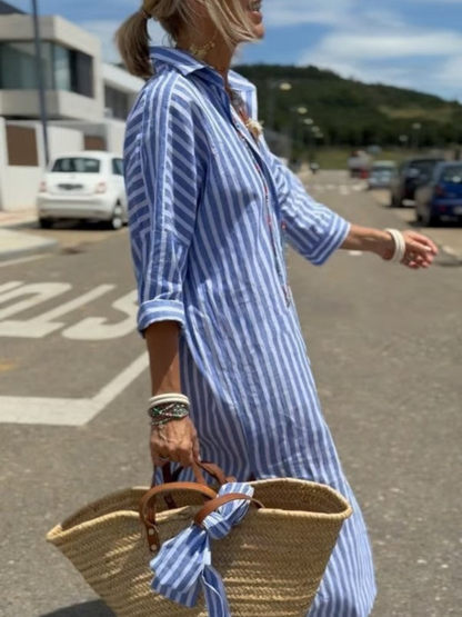 Women’s Striped Summer Holiday Dress | Midi