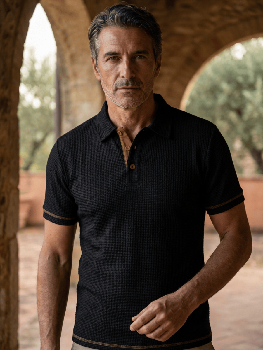 Men’s Textured Modern Polo Shirt | Short Sleeve