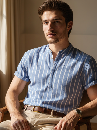 Men’s Striped Polo Shirt | Short Sleeve