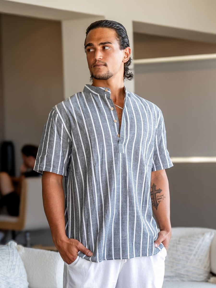 Men’s Striped Polo Shirt | Short Sleeve