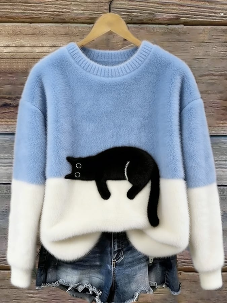 Women’s Oversized Sweater | Cat Graphic