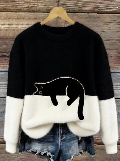 Women’s Oversized Sweater | Cat Graphic