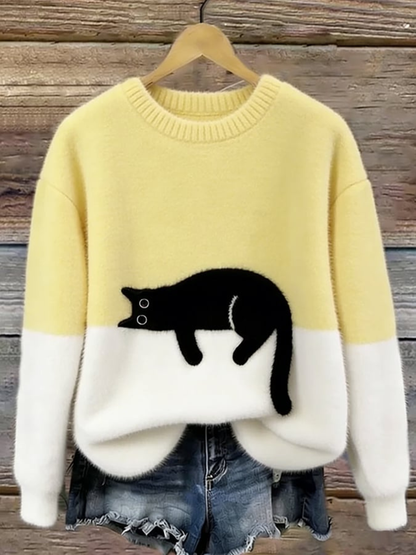 Women’s Oversized Sweater | Cat Graphic