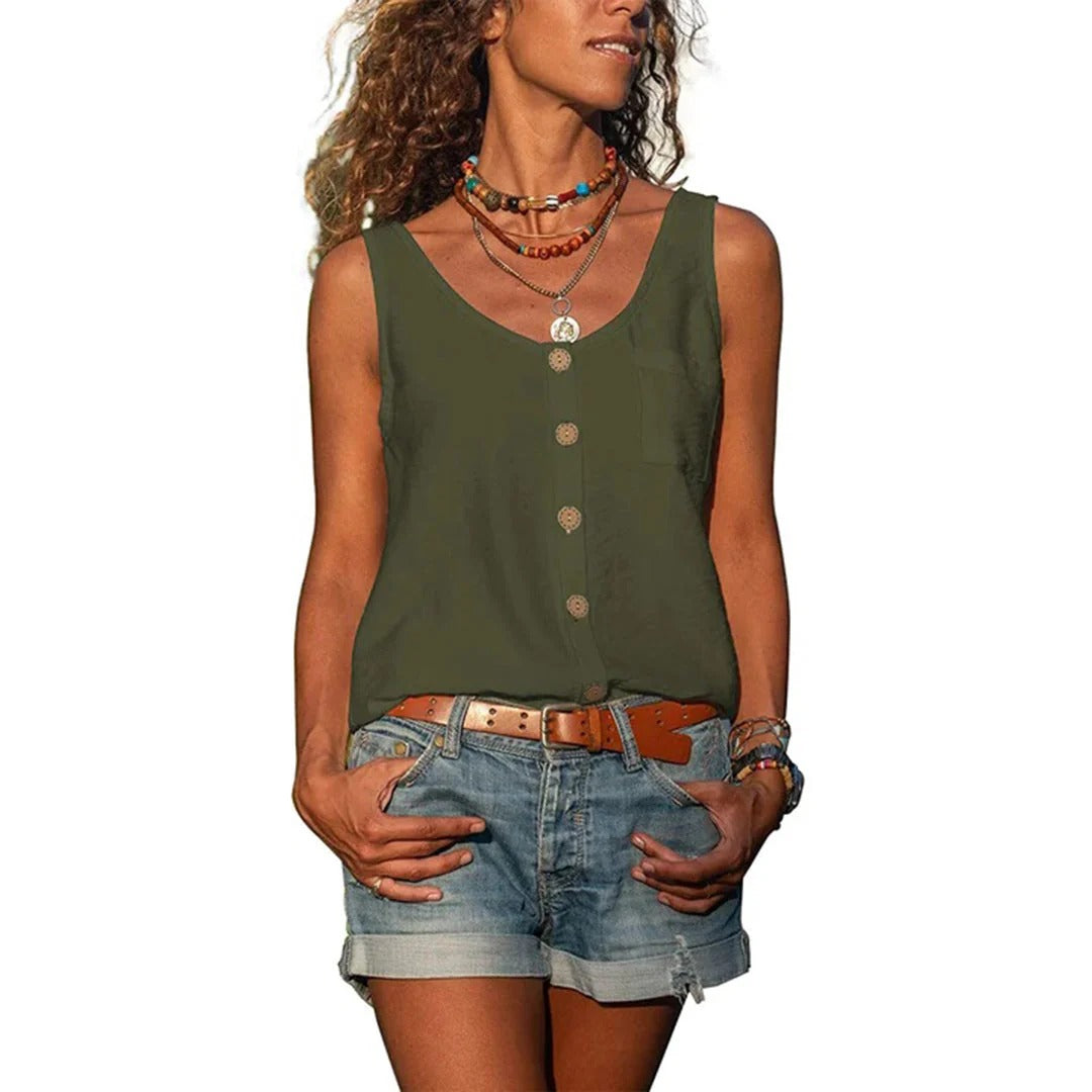 Sleeveless Top with Relaxed Loose Fit