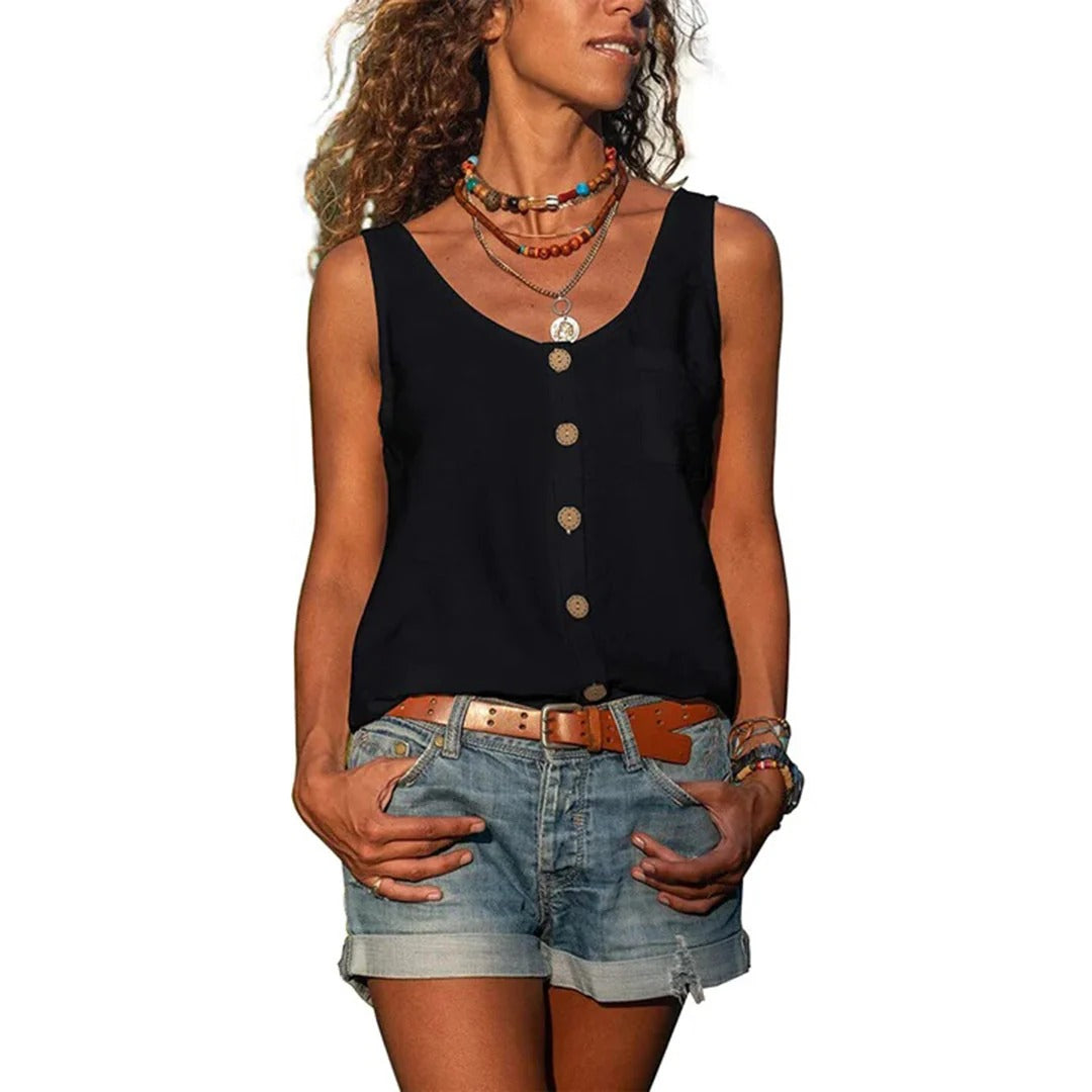 Sleeveless Top with Relaxed Loose Fit