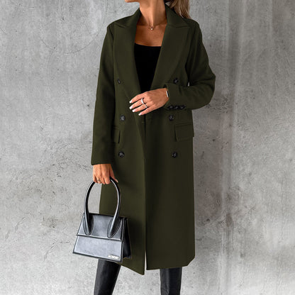 Clare | Womens Double-Breasted Longline Winter Coat