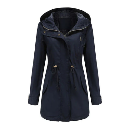 Calora | Womens Cotton Trench Coat with Hood