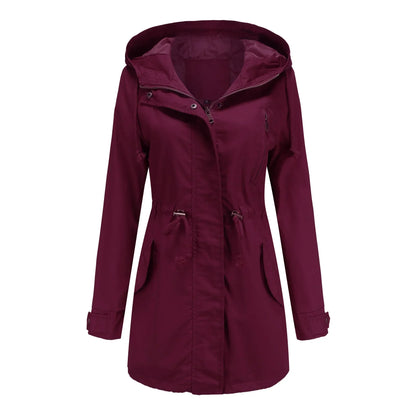 Calora | Womens Cotton Trench Coat with Hood
