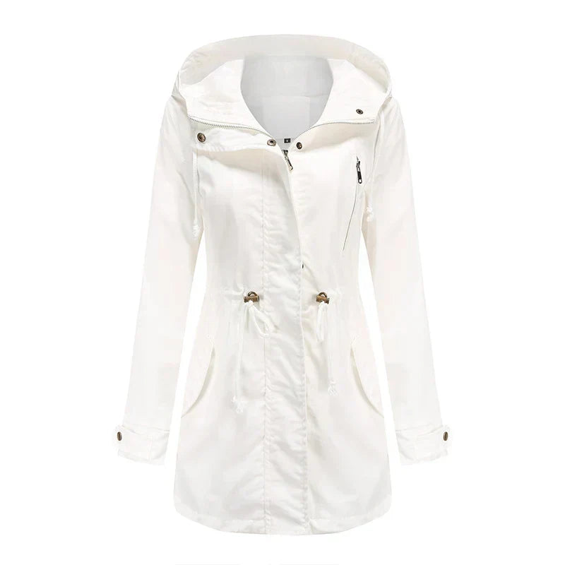 Calora | Womens Cotton Trench Coat with Hood