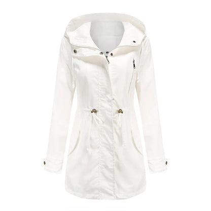 Calora | Womens Cotton Trench Coat with Hood