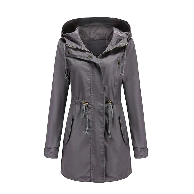 Calora | Womens Cotton Trench Coat with Hood