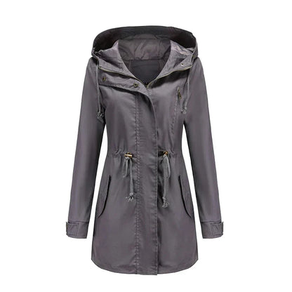 Calora | Womens Cotton Trench Coat with Hood