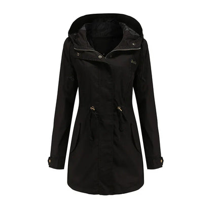 Calora | Womens Cotton Trench Coat with Hood