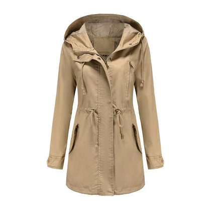Calora | Womens Cotton Trench Coat with Hood
