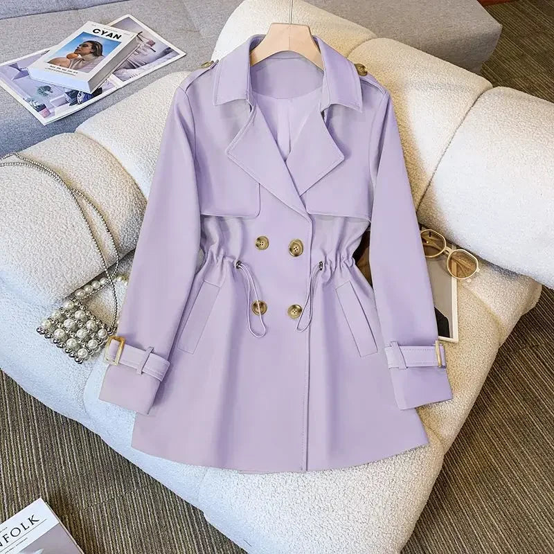 May | Womens Cinched Waist Trench Coat