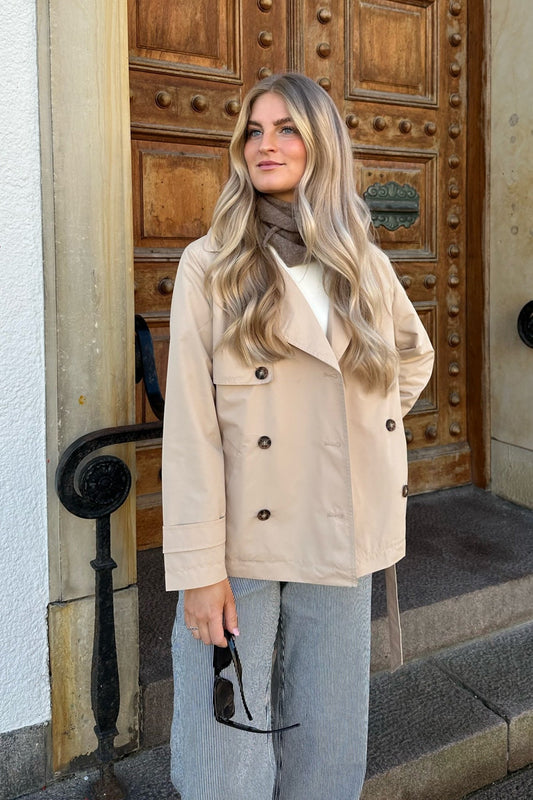 Women's Short Trench Coat Double Breasted Cropped – Nerys