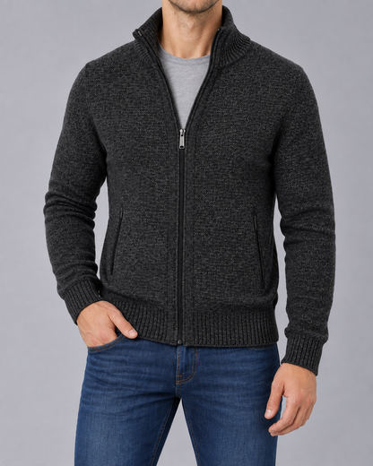 Men's Merino Wool Full-Zip Cardigan Sweater