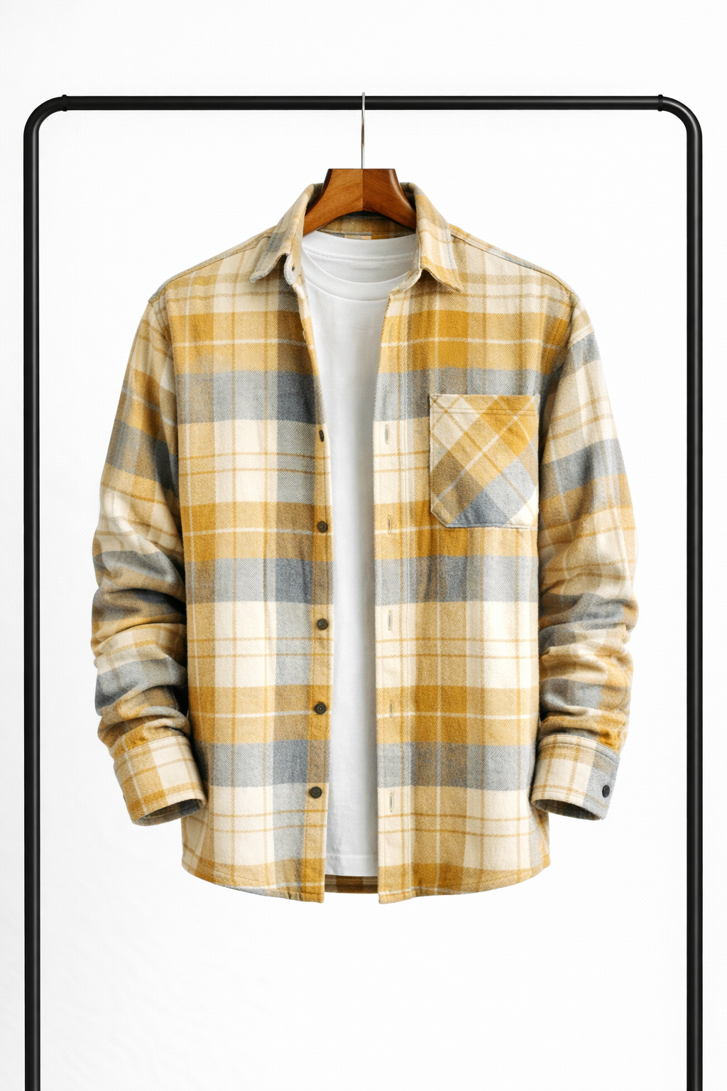 Herre Ternet Overshirt – Klassisk Skjortejakke Til Lag-på-lag Styling, Hverdagsbrug, Fritid Og Kølige Dage