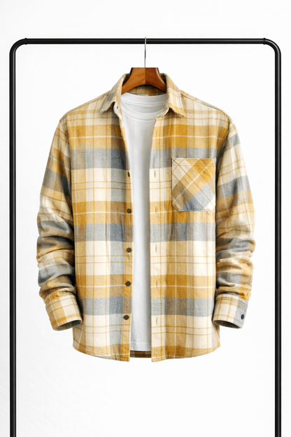 Herre Ternet Overshirt – Klassisk Skjortejakke Til Lag-på-lag Styling, Hverdagsbrug, Fritid Og Kølige Dage