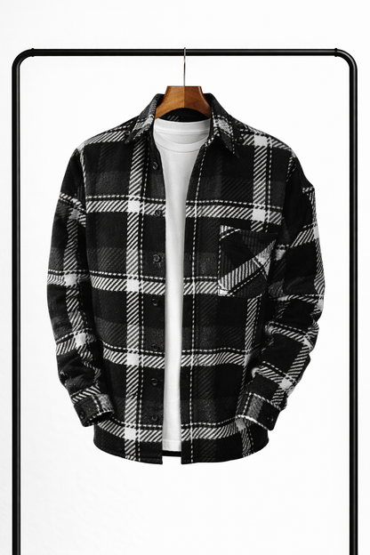 Herre Ternet Overshirt – Klassisk Skjortejakke Til Lag-på-lag Styling, Hverdagsbrug, Fritid Og Kølige Dage