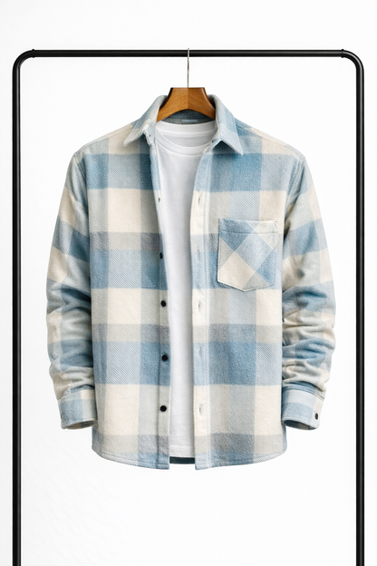 Herre Ternet Overshirt – Klassisk Skjortejakke Til Lag-på-lag Styling, Hverdagsbrug, Fritid Og Kølige Dage