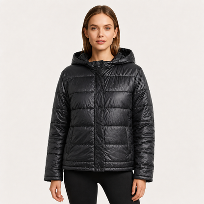 Damen Steppjacke mit Kapuze & Taschen | Fudus