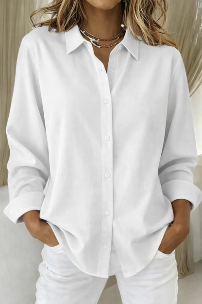 Refined Button Blouse with Structured Collar