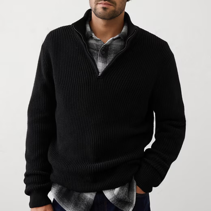 Men's Half Zip Sweater | Textured