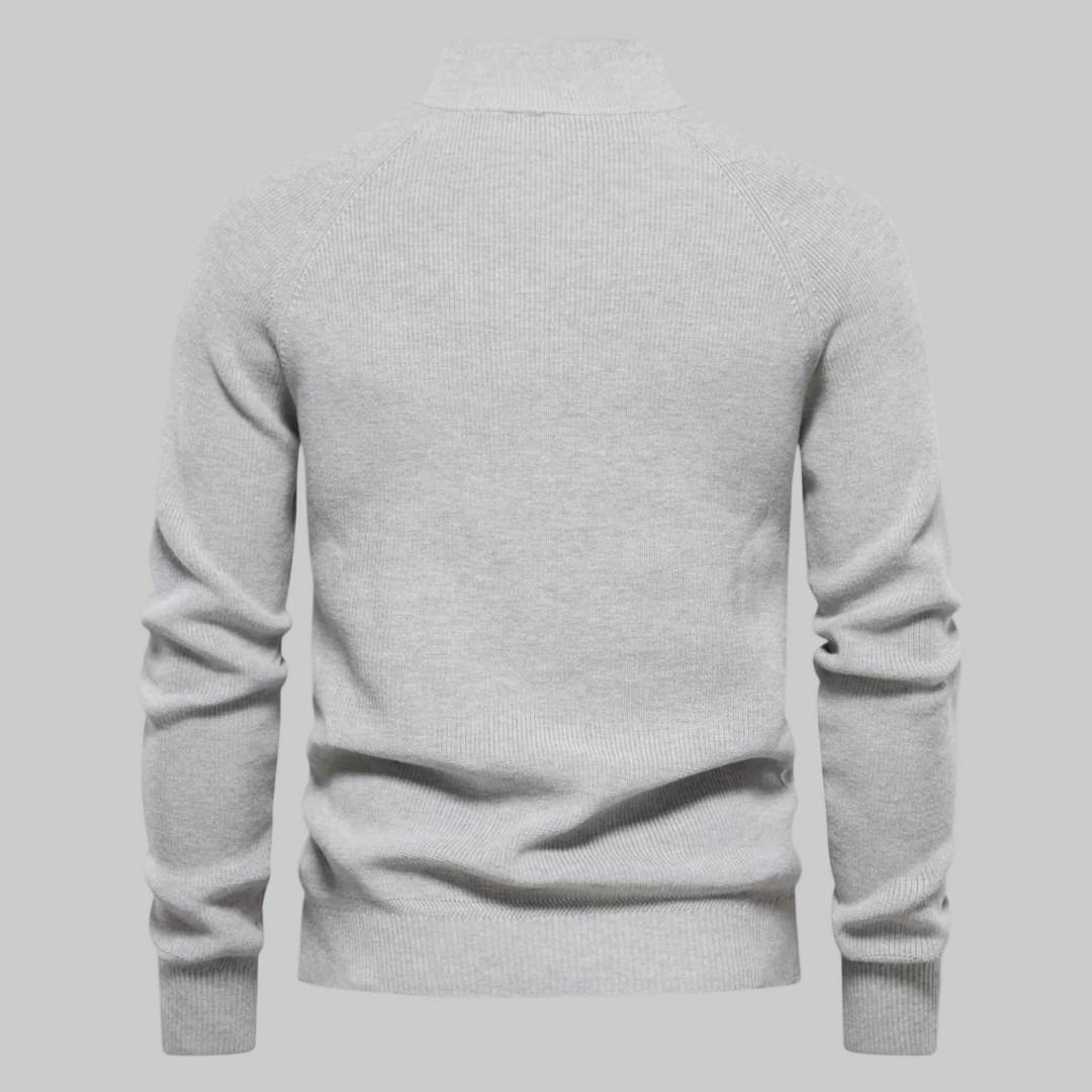 Men's Pullover High-Collar Sweater | Half Zipper