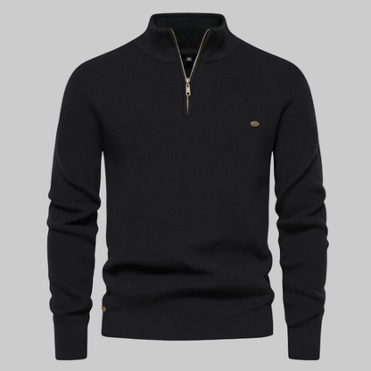 Men's Pullover High-Collar Sweater | Half Zipper