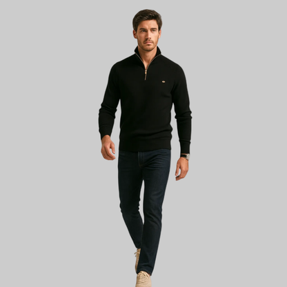 Men's Pullover High-Collar Sweater | Half Zipper