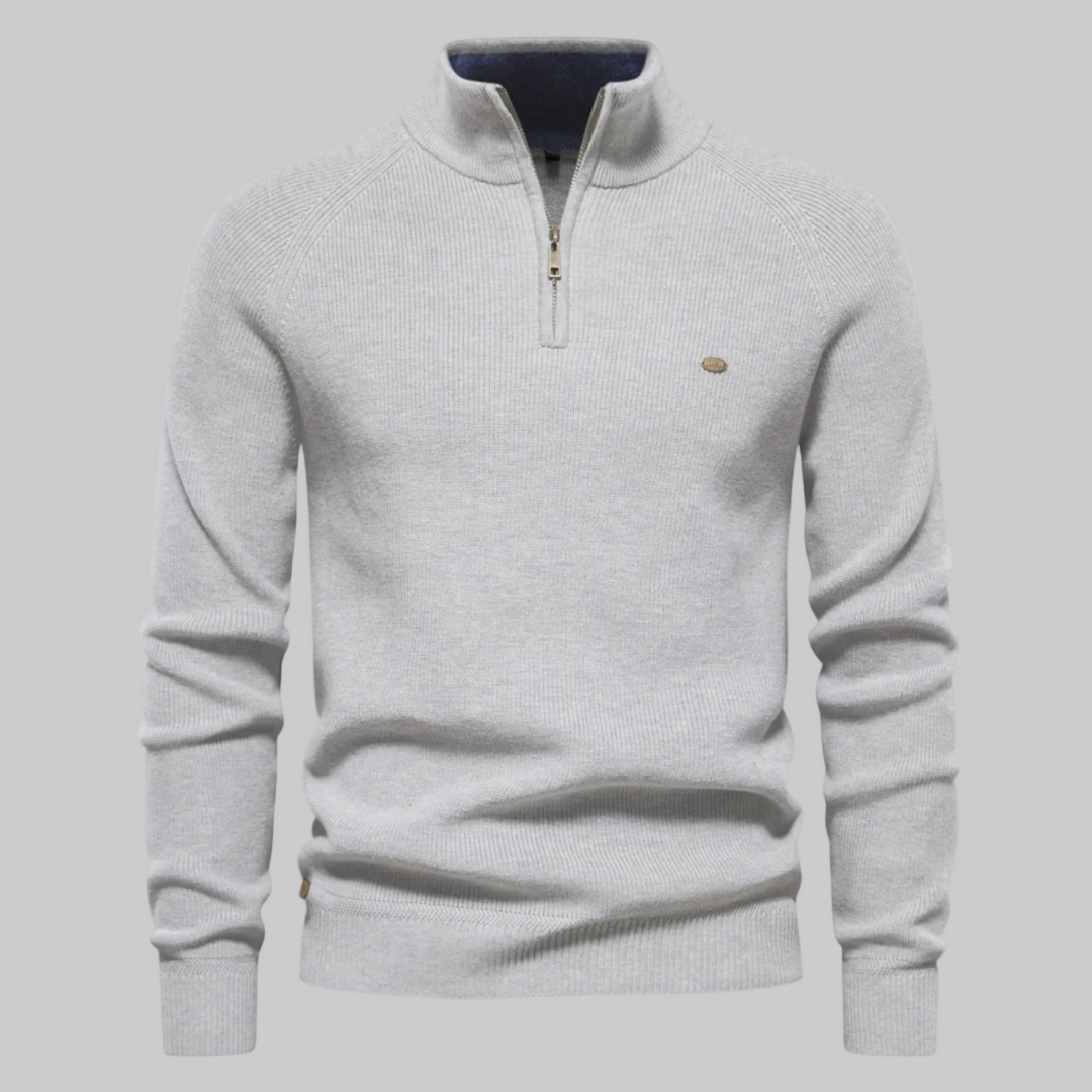 Men's Pullover High-Collar Sweater | Half Zipper