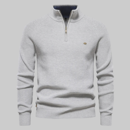 Men's Pullover High-Collar Sweater | Half Zipper