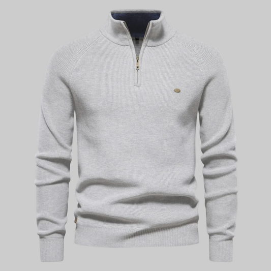 Men's Pullover High-Collar Sweater | Half Zipper