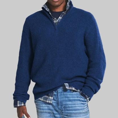 Men's Half Zip Sweater | Textured