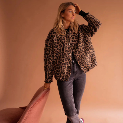 Women's Lightweight Bomber Jacket | Leopard Print