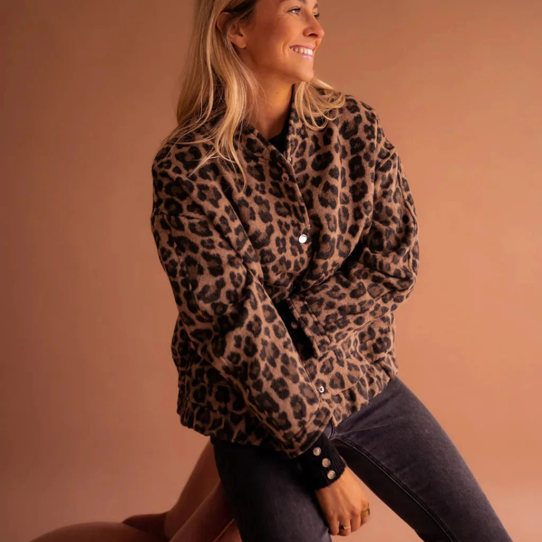 Women's Lightweight Bomber Jacket | Leopard Print
